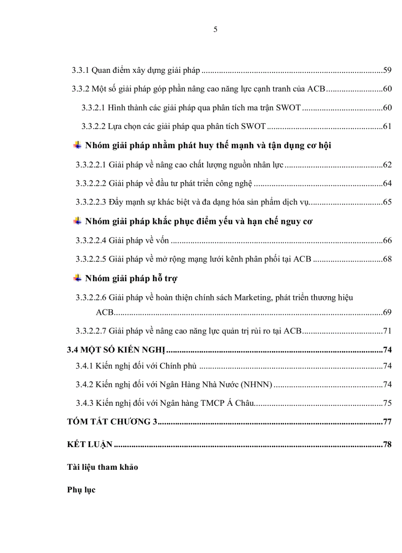 image for page Một số giải pháp góp phần nâng cao năng lực cạnh tranh của Ngân hàng thương mại cổ phần Á Châu đến 2015