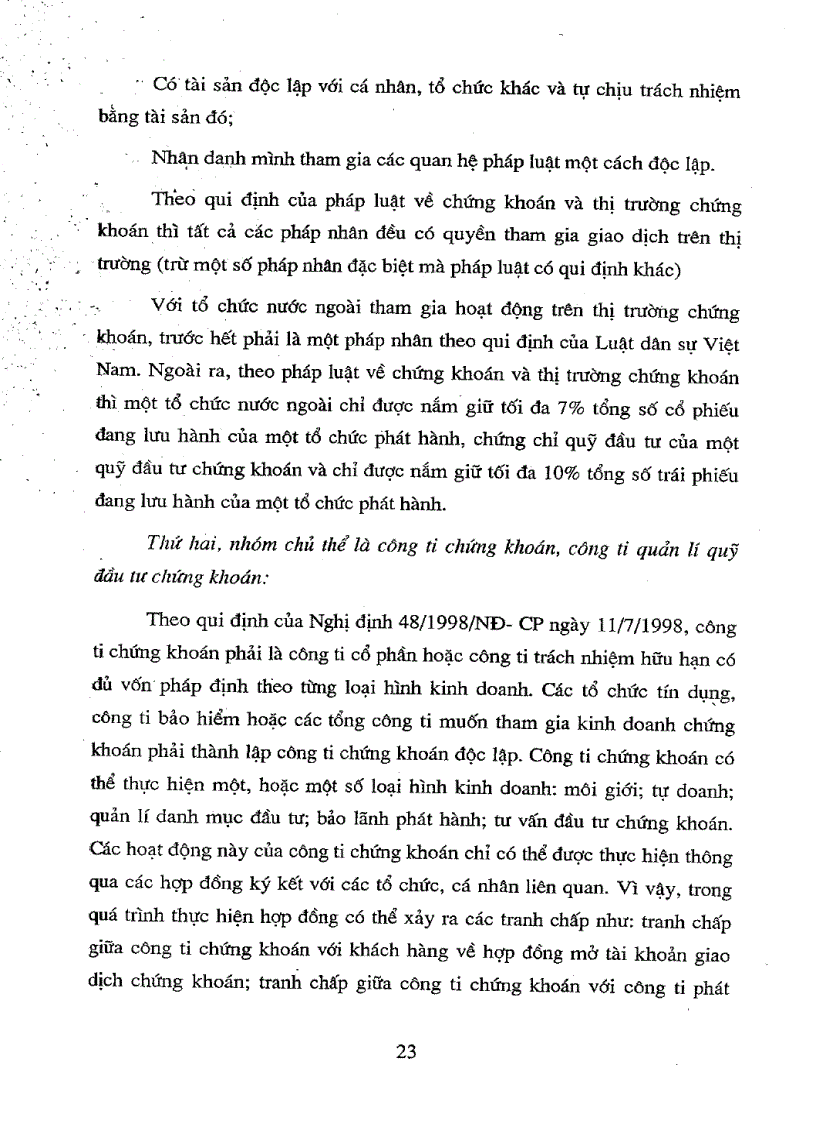 image for page Một số vấn đề pháp lí về giải quyết tranh chấp trên thị trường chứng khoán Việt Nam