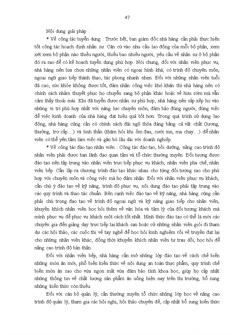 image for page Giải pháp nâng cao chất lượng dịch vụ ăn uống tại nhà hàng Kim Long khách sạn Hà Nội