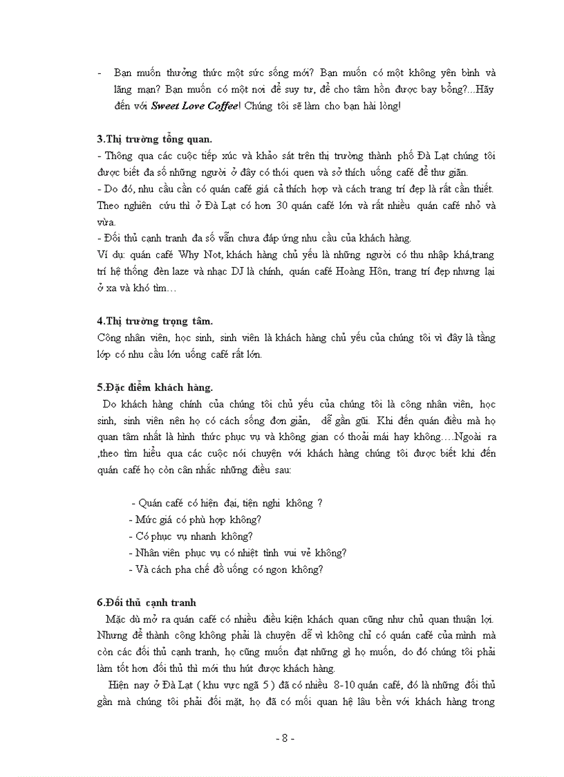 image for page Dự án đầu tư quán café kem sweet love coffee