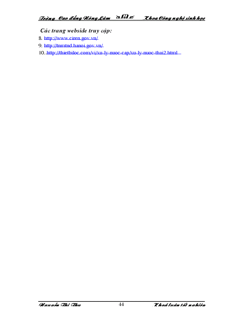 image for page Khảo sát đánh giá tác động của nguồn nước thải đến môi trường từ hoạt động của công ty phân đạm Hà Bắc