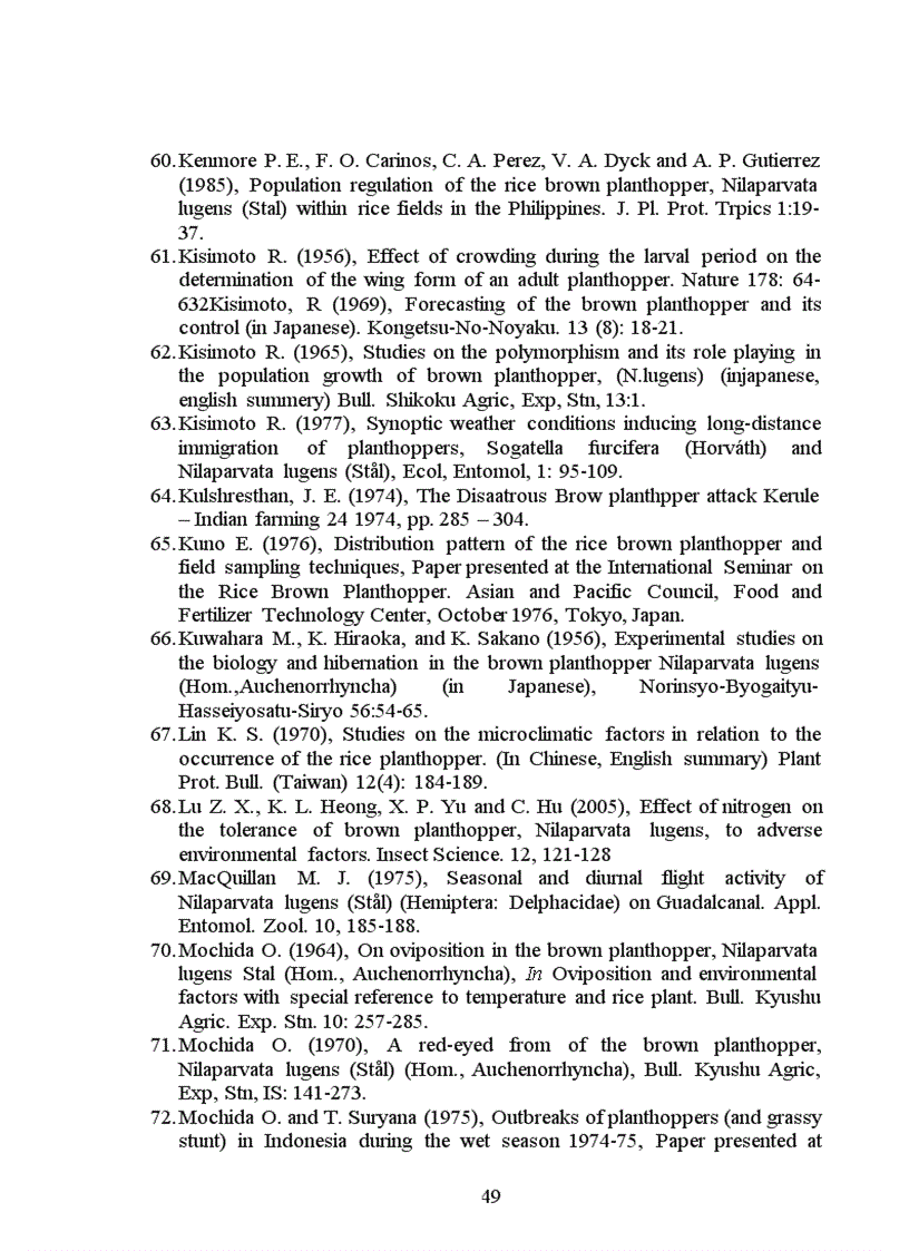 image for page Nghiên cứu một số đặc điểm sinh học sinh thái của rầy nâu và khả năng khống chế rầy của thiên địch trên đồng ruộng vụ xuân năm 2011 Tại Hải Hậu Nam Định