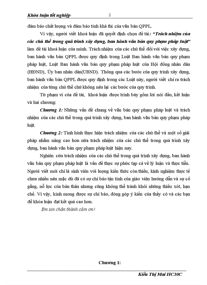 image for page Khóa luận tôt nghiệp HLU Trách nhiệm của các chủ thể trong quá trình xây dựng ban hành văn bản quy phạm pháp luật