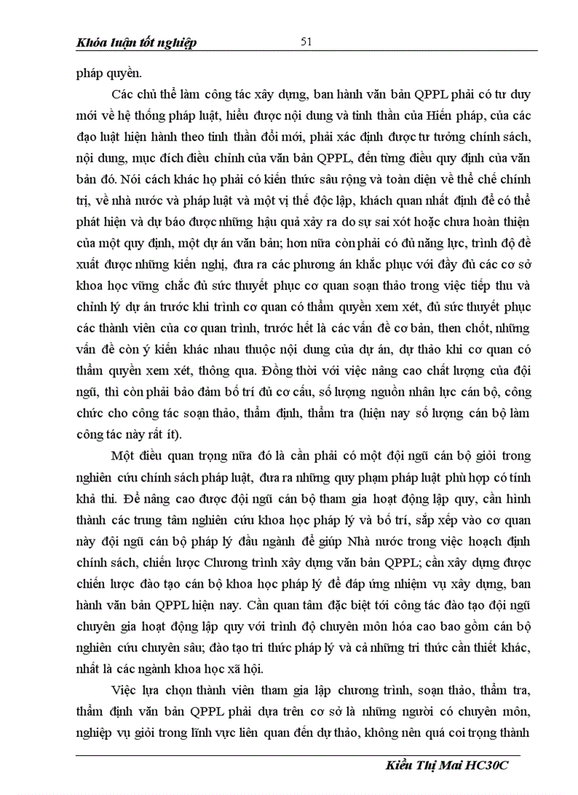 image for page Khóa luận tôt nghiệp HLU Trách nhiệm của các chủ thể trong quá trình xây dựng ban hành văn bản quy phạm pháp luật