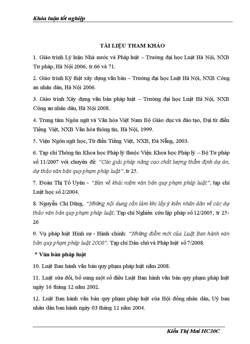 image for page Khóa luận tôt nghiệp HLU Trách nhiệm của các chủ thể trong quá trình xây dựng ban hành văn bản quy phạm pháp luật