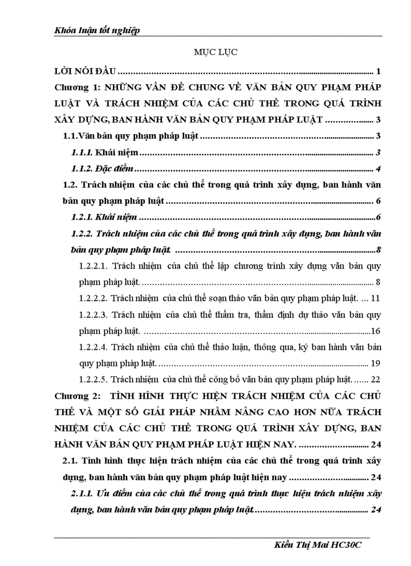 image for page Khóa luận tôt nghiệp HLU Trách nhiệm của các chủ thể trong quá trình xây dựng ban hành văn bản quy phạm pháp luật