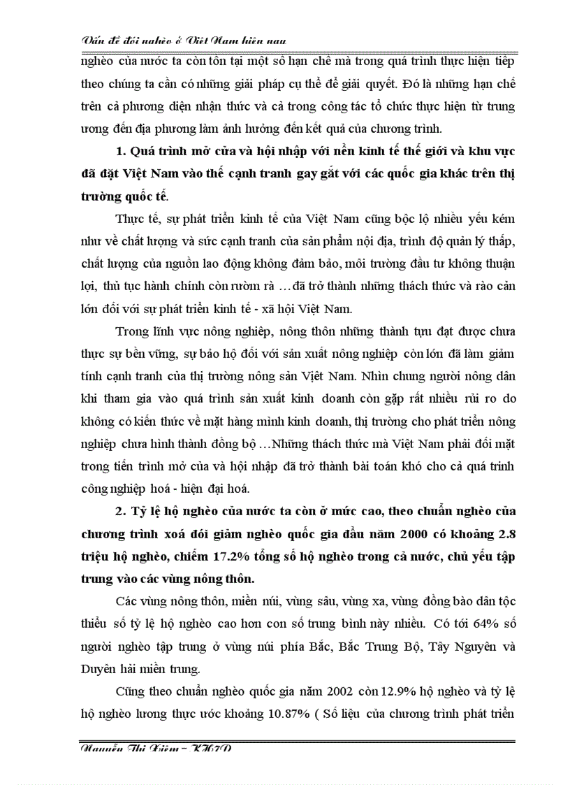 image for page Tiểu luận môn học nông thôn Vấn đề đói nghèo ở Việt Nam hiện nay