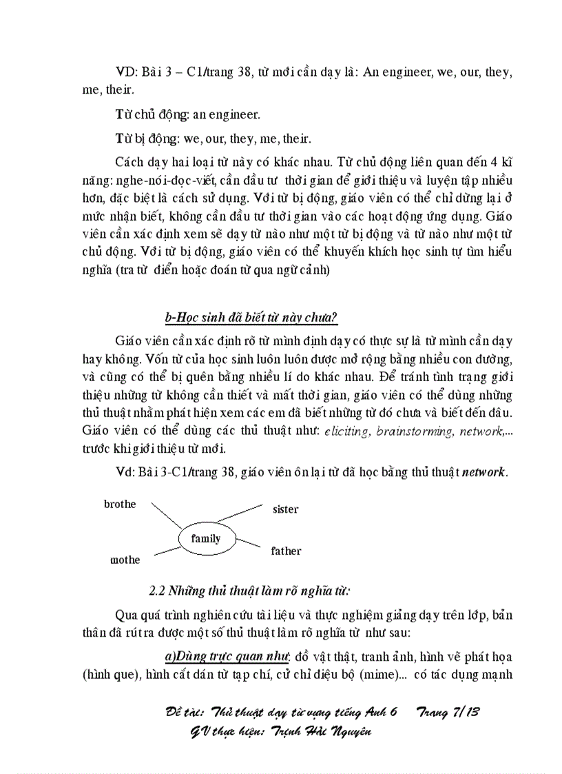 image for page Thủ thuật dạy từ vựng tiếng Anh 6 trường THCS Thị Trấn Gò Dầu
