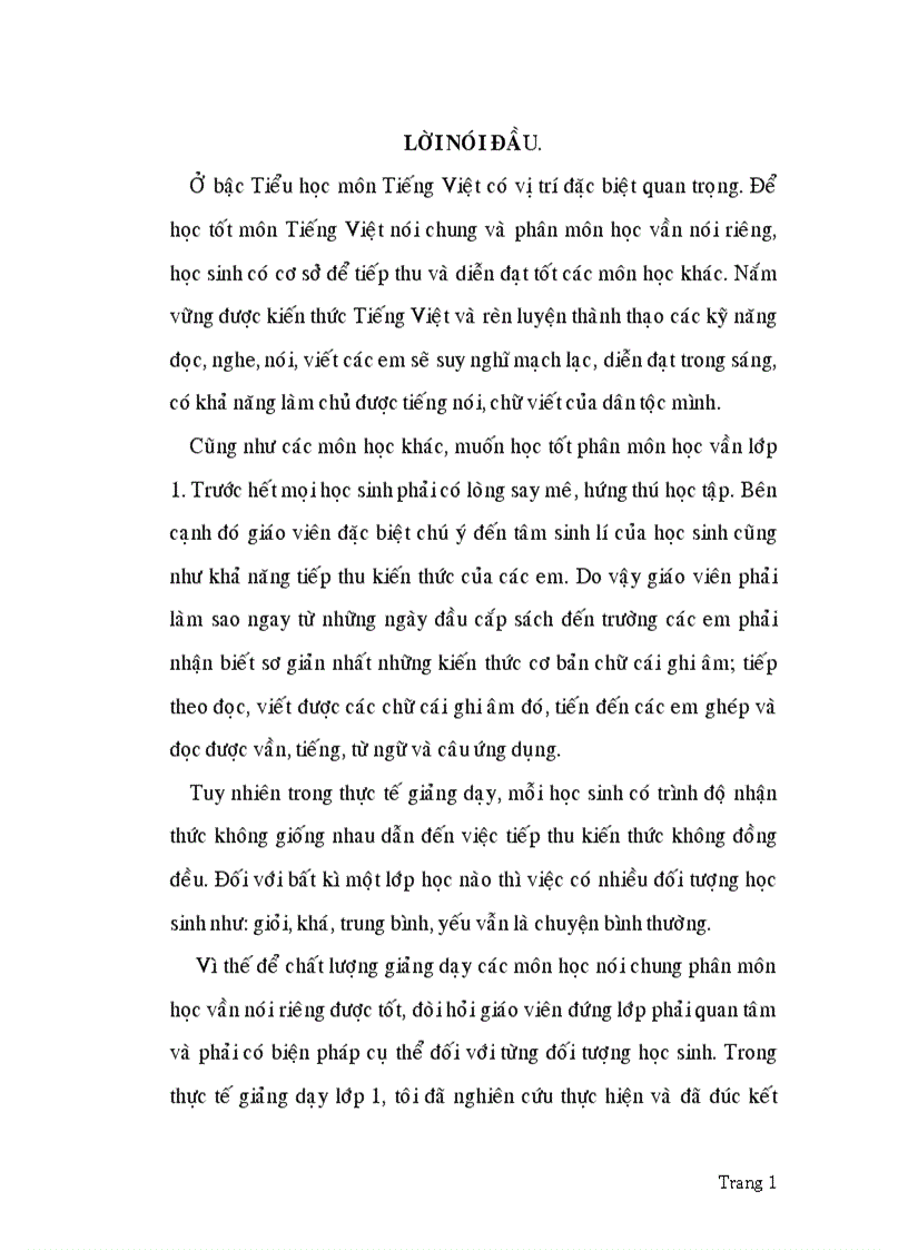 image for page Một số giải pháp góp phần phụ đạo học sinh yếu phân môn học vần lớp