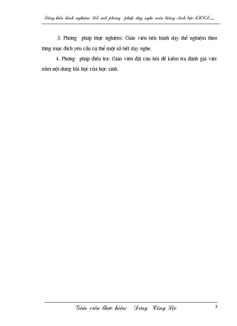 image for page Giảng dạy và học tập môn nghe tiếng Anh của giáo viên và học sinh bậc THCS ở các lớp 6 7 8 9 truờng THCS Hồng Thủy