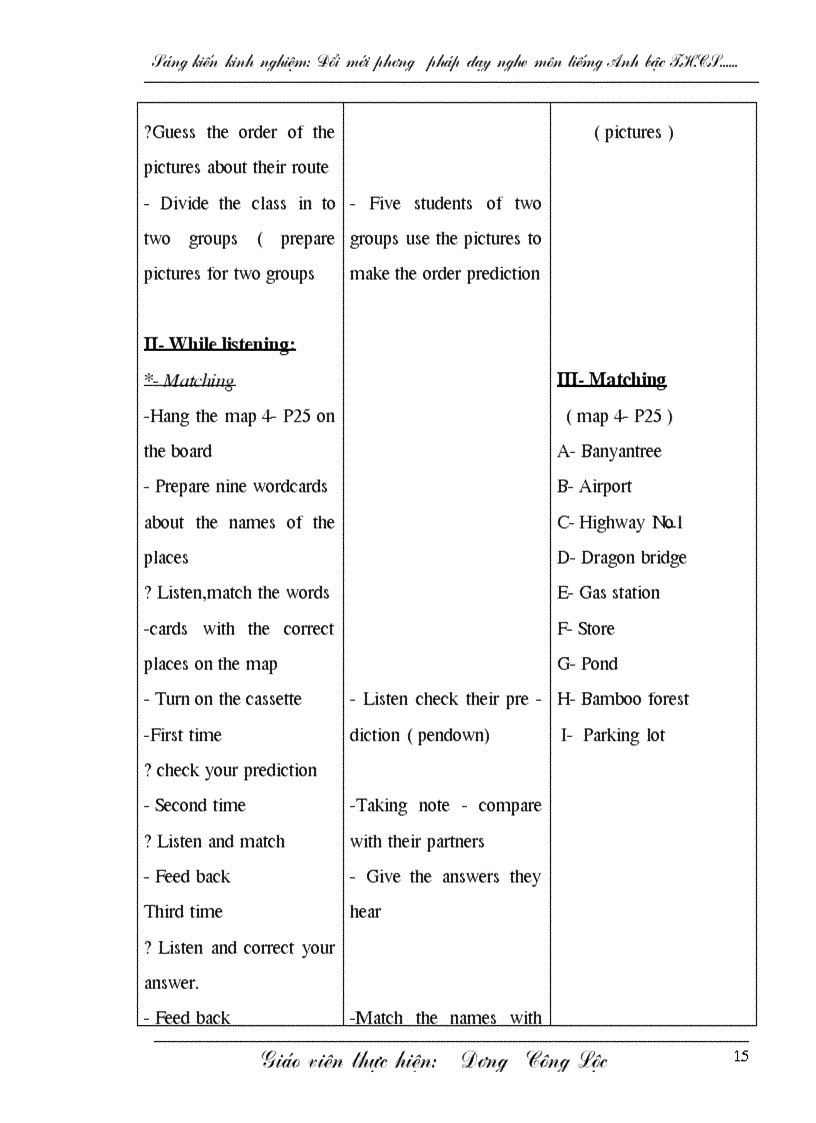 image for page Giảng dạy và học tập môn nghe tiếng Anh của giáo viên và học sinh bậc THCS ở các lớp 6 7 8 9 truờng THCS Hồng Thủy