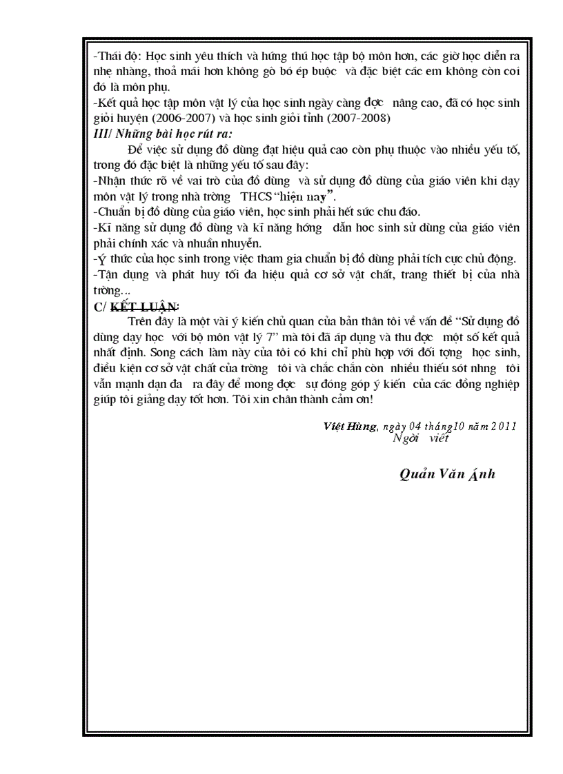 image for page Sử dụng đồ dùng dạy học với bộ môn vật lý 7 phần quanghọc