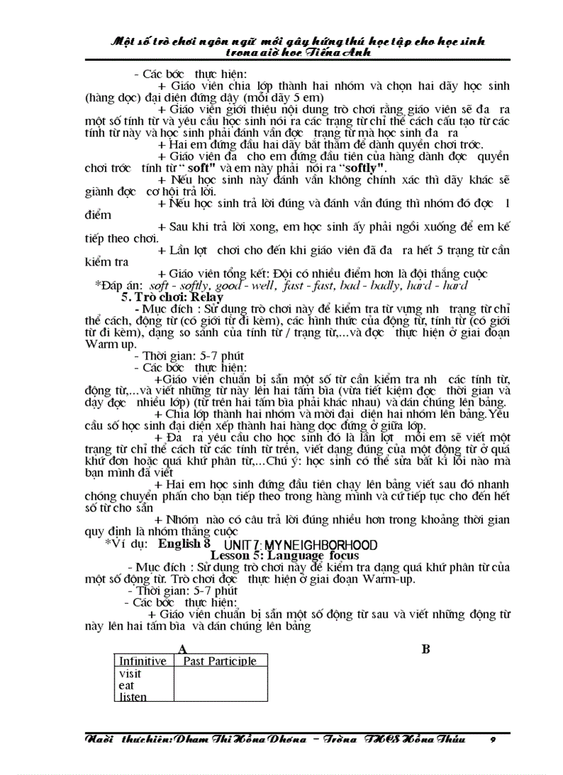 image for page Một số trò chơi ngôn ngữ mới gây hứng thú học tập cho học sinh trong giờ học Tiếng Anh