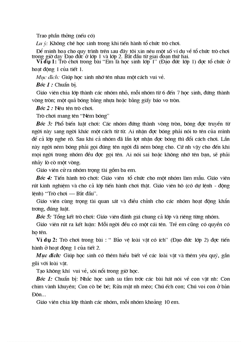 image for page Tổ chức trò chơi học tập trong giờ dạy Đạo đức ở lớp 1 2 3