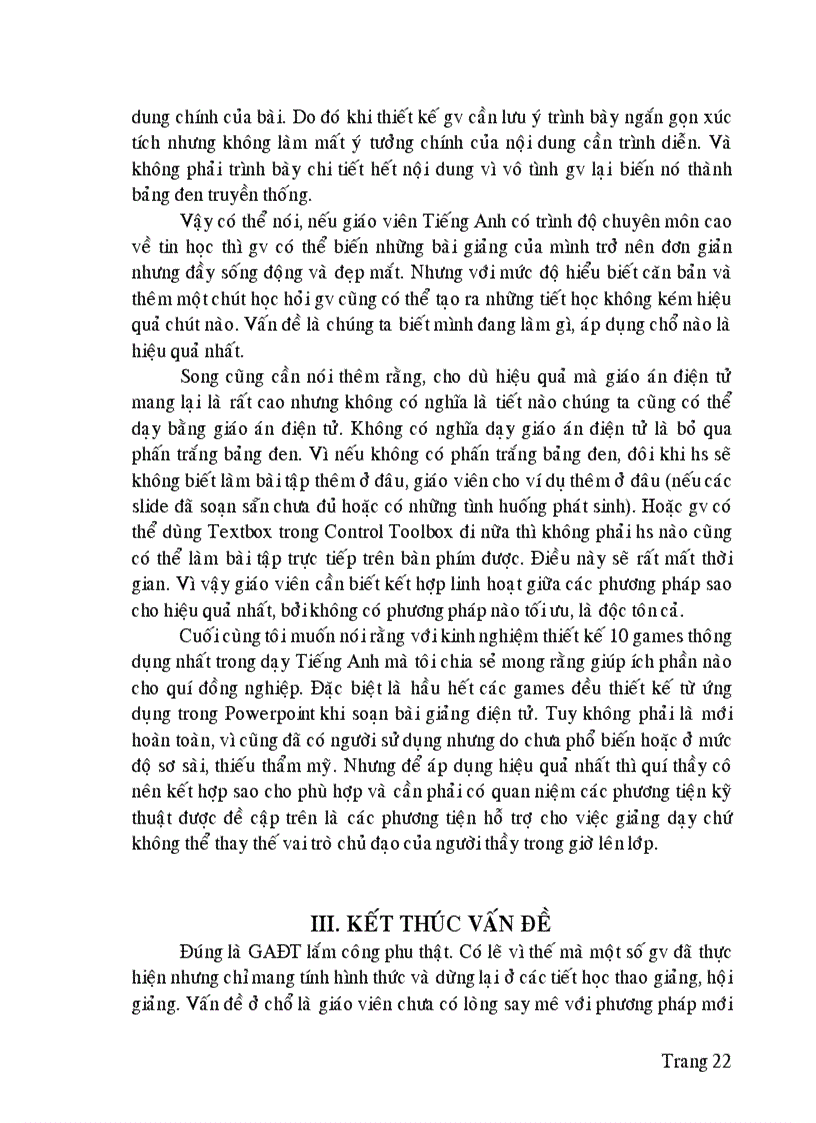 image for page Kinh nghiệm thiết kế các trò chơi trong power point để dạy Tiếng Anh hiệu quả