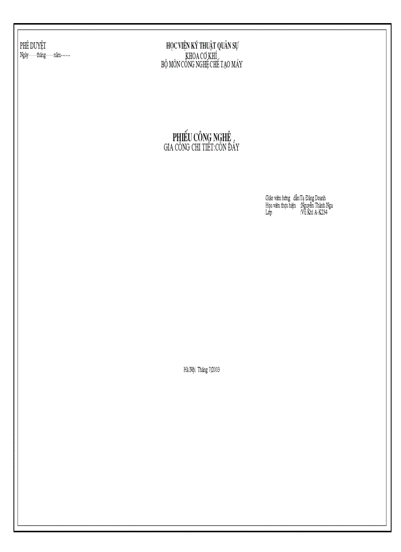 image for page Thiết kế quy trình công nghệ gia công chi tiết côn đẩy TM CAD