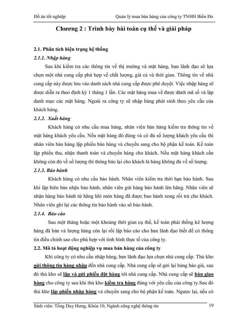 image for page Xây dựng chương trình Quản lý mua bán hàng của công ty TNHH Biển Đỏ