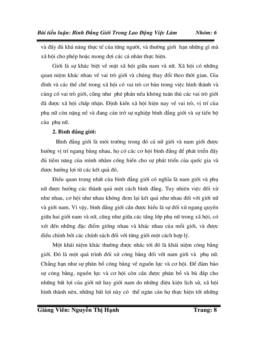 image for page Bình Đẳng Giới Trong Lao Động Việc Làm Ở Việt Nam Trong Giai Đoạn Hiện Nay