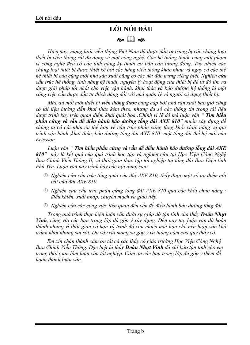 image for page Tìm hiểu phần cứng và vấn đề điều hành bảo dưỡng tổng đài AXE 810