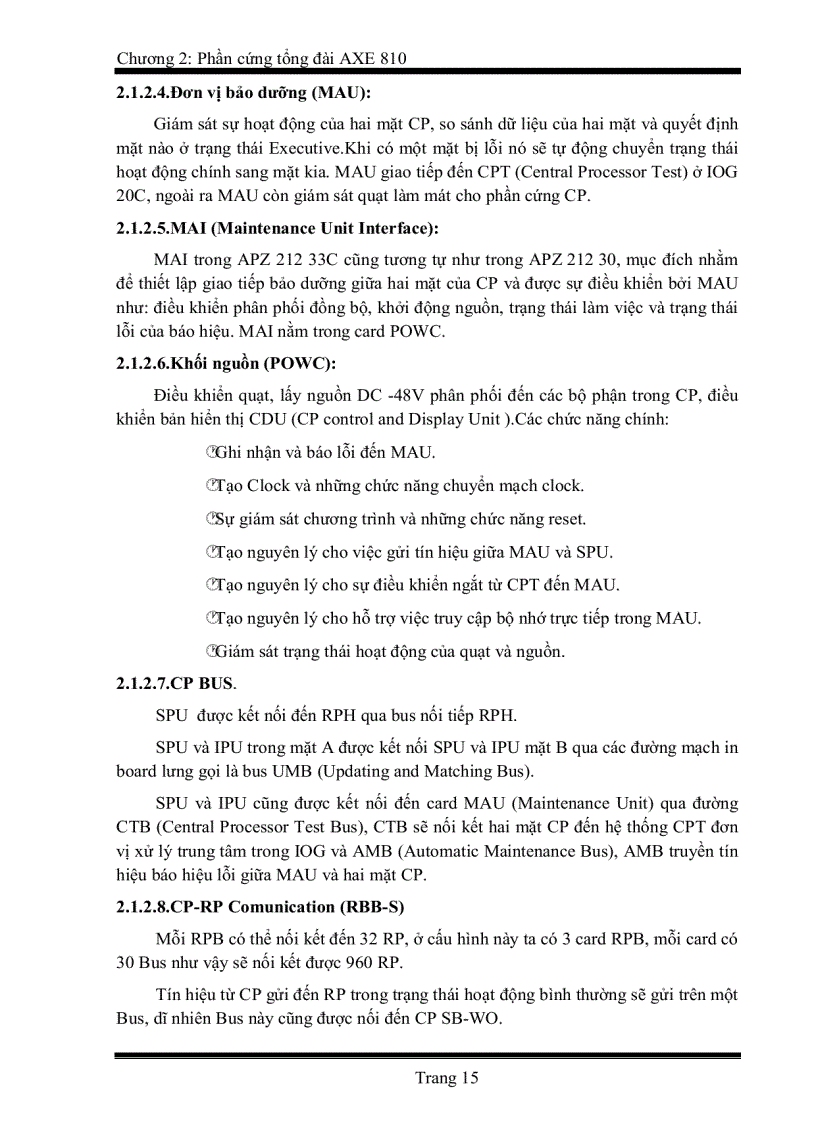 image for page Tìm hiểu phần cứng và vấn đề điều hành bảo dưỡng tổng đài AXE 810