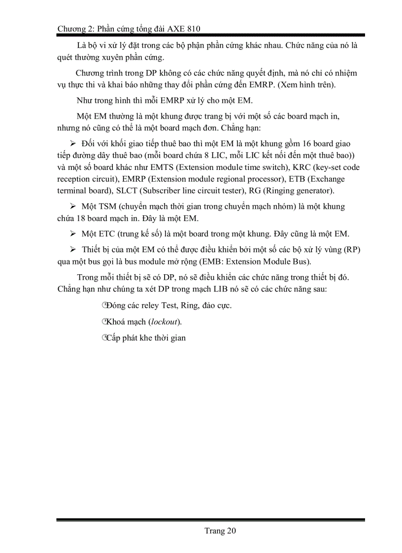 image for page Tìm hiểu phần cứng và vấn đề điều hành bảo dưỡng tổng đài AXE 810