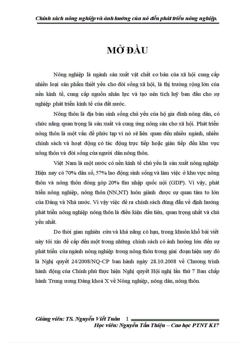 image for page Chính sách nông nghiệp và ảnh hưởng của nó trong phát triển nông thôn