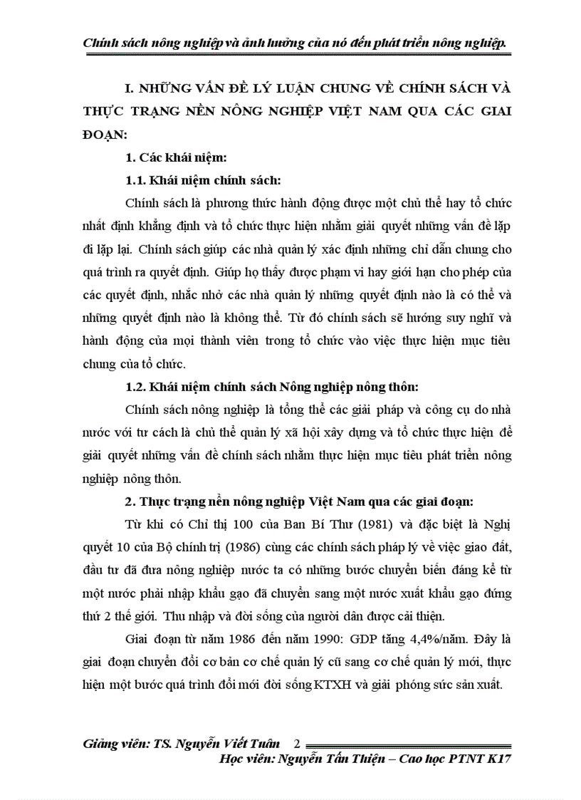 image for page Chính sách nông nghiệp và ảnh hưởng của nó trong phát triển nông thôn