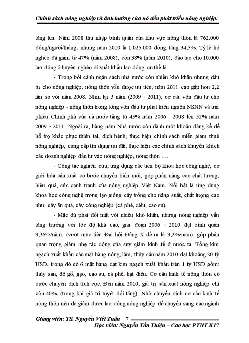 image for page Chính sách nông nghiệp và ảnh hưởng của nó trong phát triển nông thôn