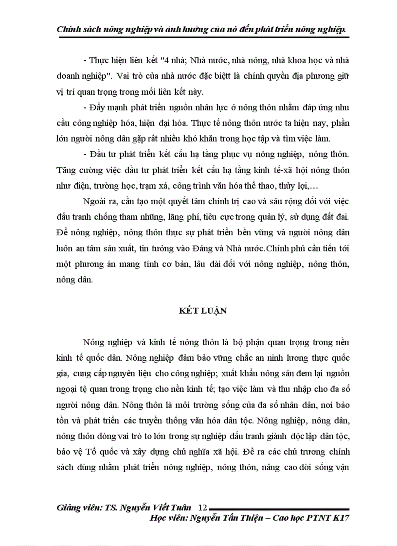 image for page Chính sách nông nghiệp và ảnh hưởng của nó trong phát triển nông thôn