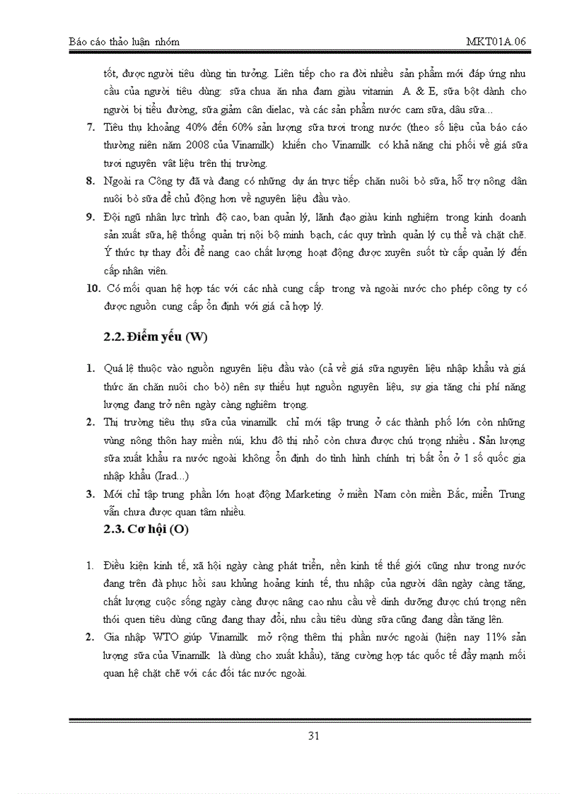 image for page Sử dụng mô hình SWOT phân tích môi trường kinh doanh của Vinamilk