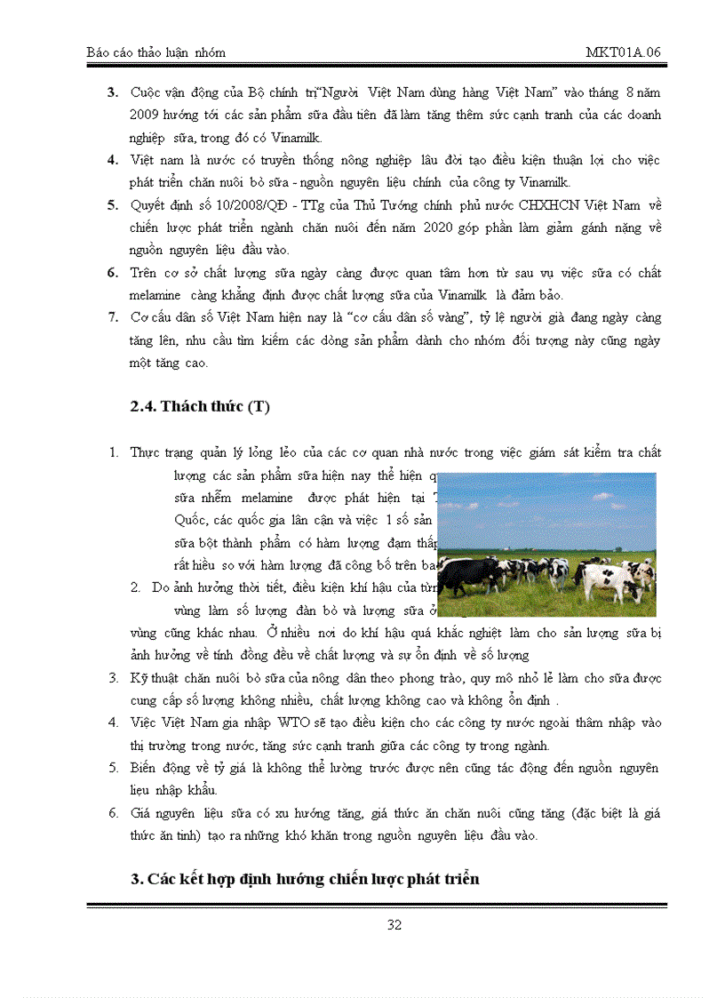 image for page Sử dụng mô hình SWOT phân tích môi trường kinh doanh của Vinamilk