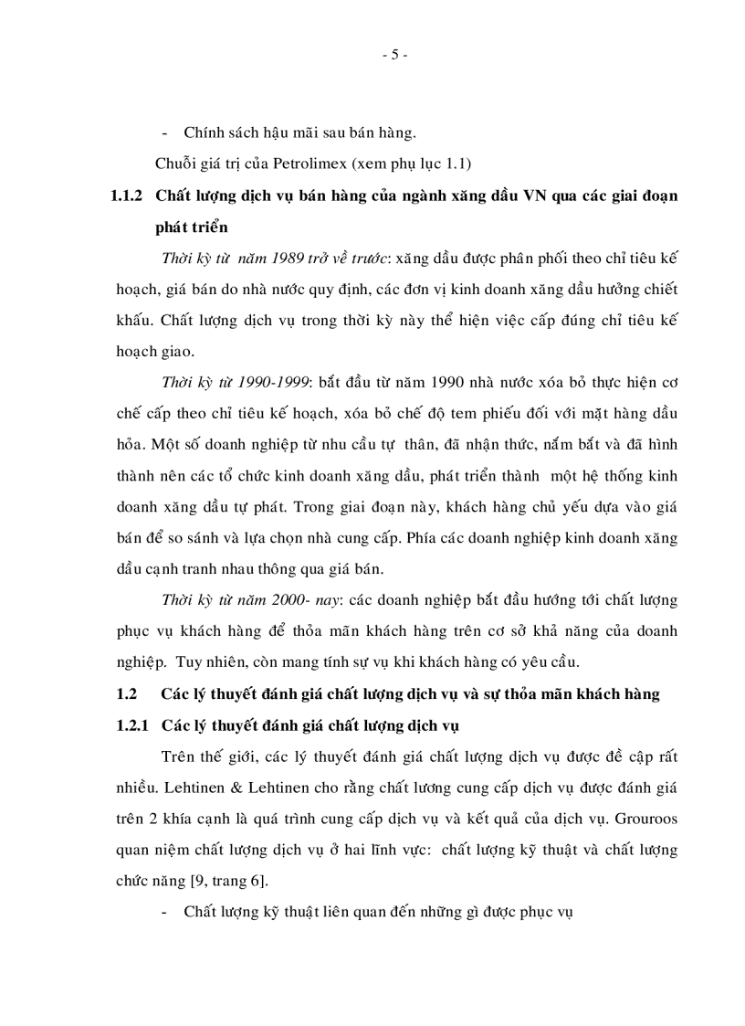 Các giải pháp nâng cao chất lượng dịch bán hàng của Công ty Petrolimex giai đoạn 2006 2015