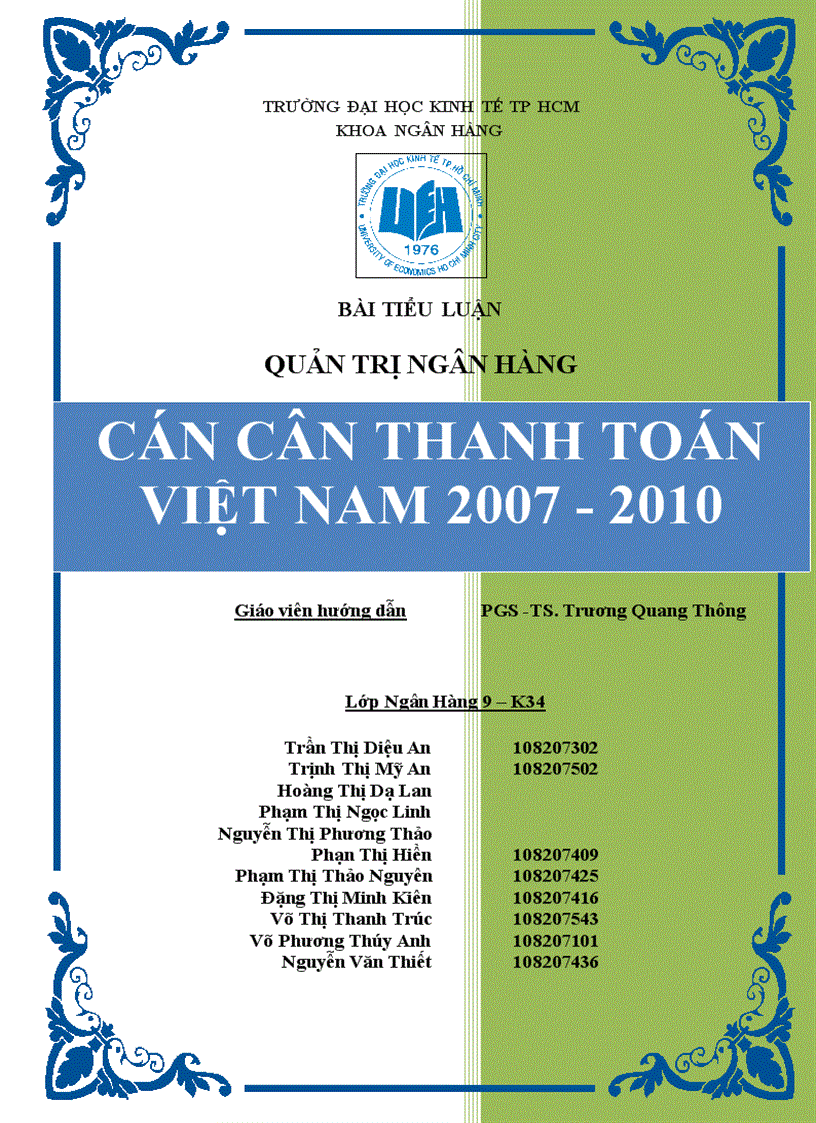 Cán cân thanh toán việt nam 2007 2010