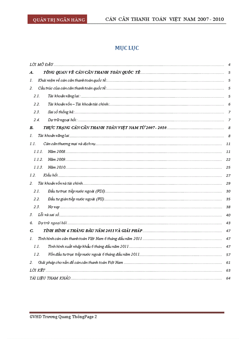 image for page Cán cân thanh toán việt nam 2007 2010