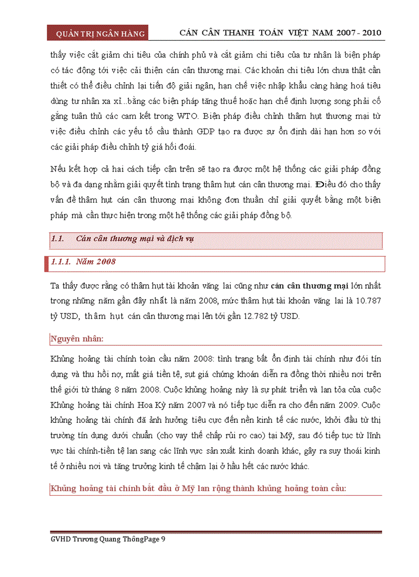 image for page Cán cân thanh toán việt nam 2007 2010