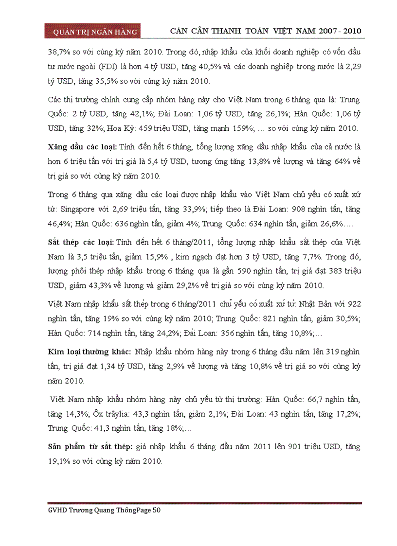 image for page Cán cân thanh toán việt nam 2007 2010