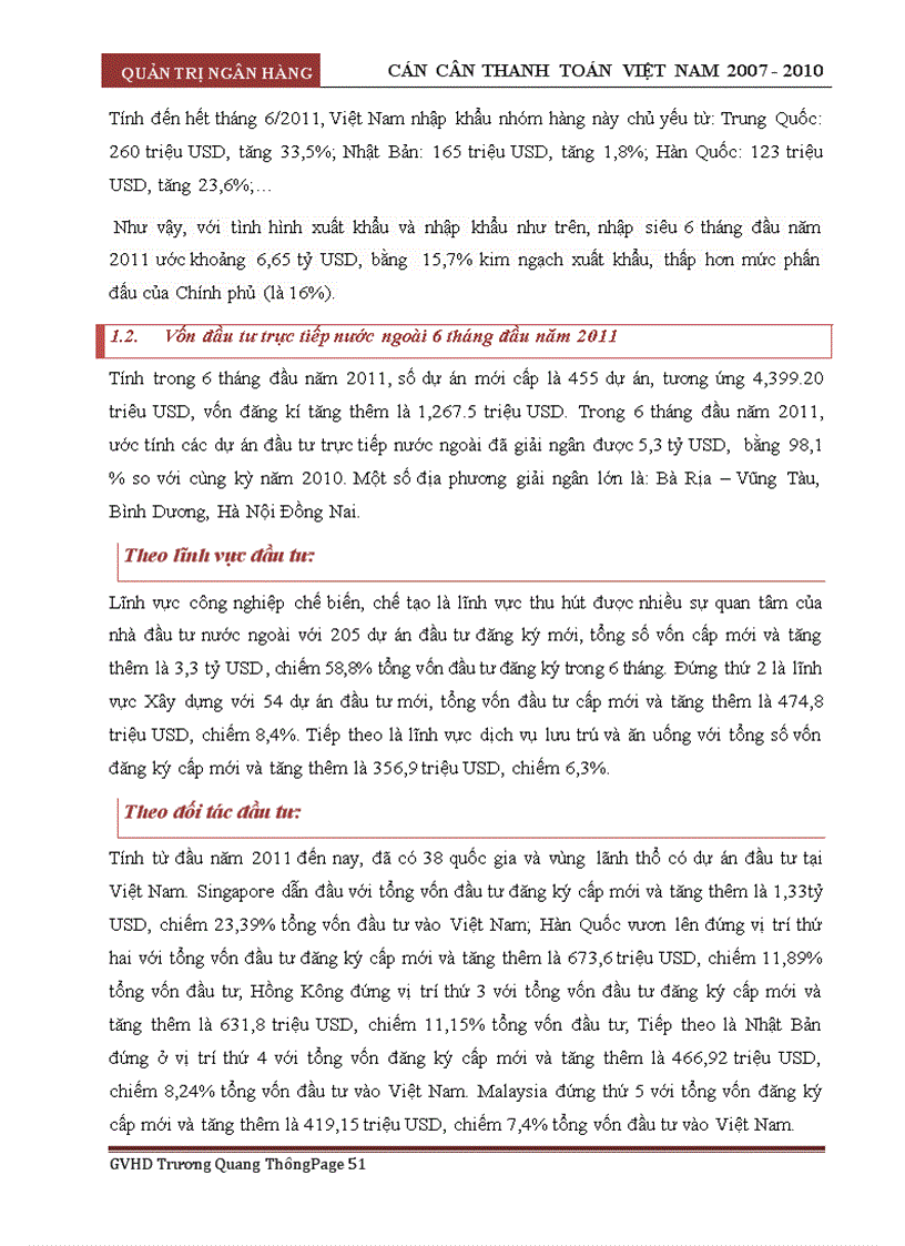 image for page Cán cân thanh toán việt nam 2007 2010