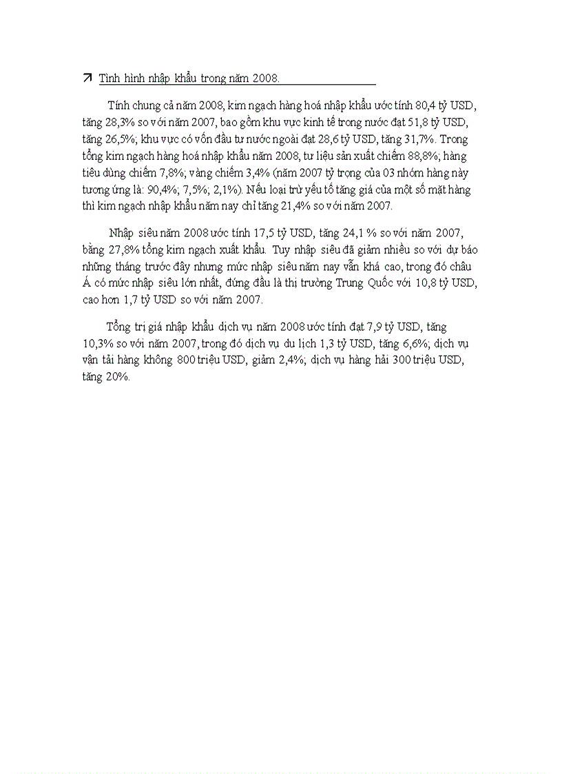 image for page Cán cân vãng lai VIỆT NAM từ năm 2007 2010