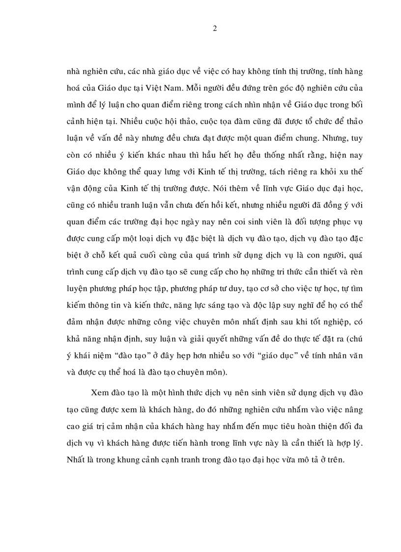 image for page Cảm nhận của sinh sinh về chất lượng dịch vu đào tạo của khoa kinh tế Trường ĐH Thủy Sản