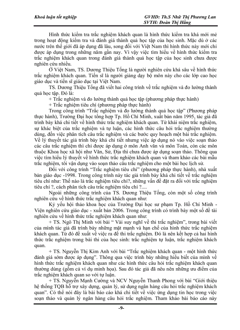 image for page Biên soạn và sử dụng hệ thống câu trắc nghiệm khách quan môn lịch sử nhằm góp phần nâng cao hiệu quả kiểm tra đánh giá trong dạy học lịch sử ở trường phổ thông