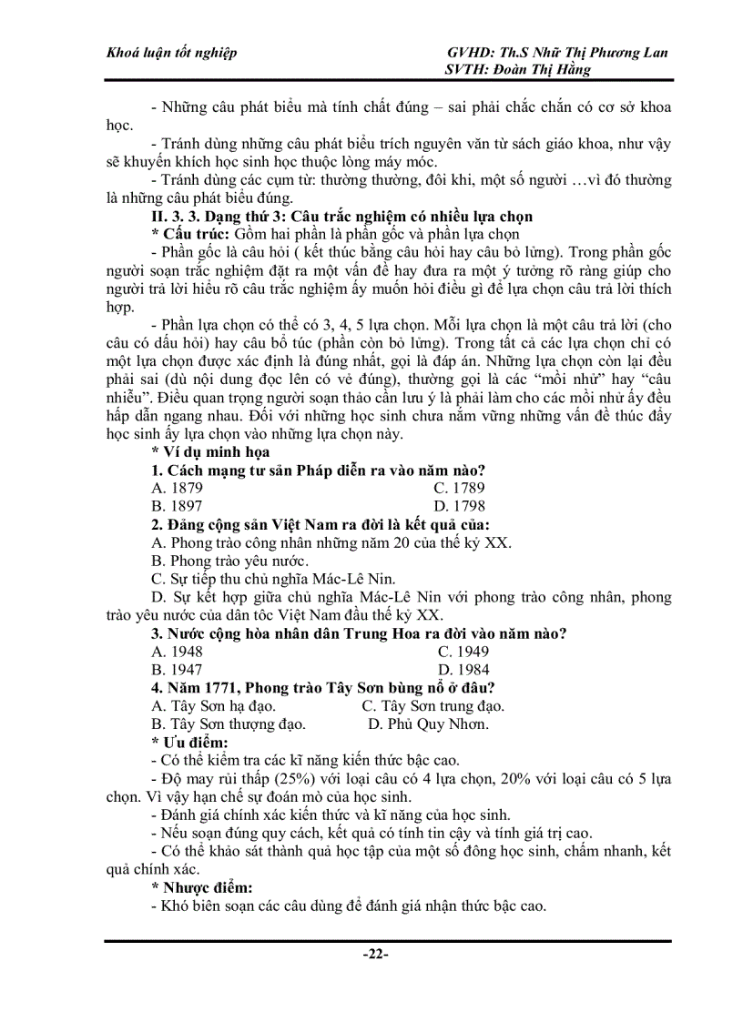 image for page Biên soạn và sử dụng hệ thống câu trắc nghiệm khách quan môn lịch sử nhằm góp phần nâng cao hiệu quả kiểm tra đánh giá trong dạy học lịch sử ở trường phổ thông