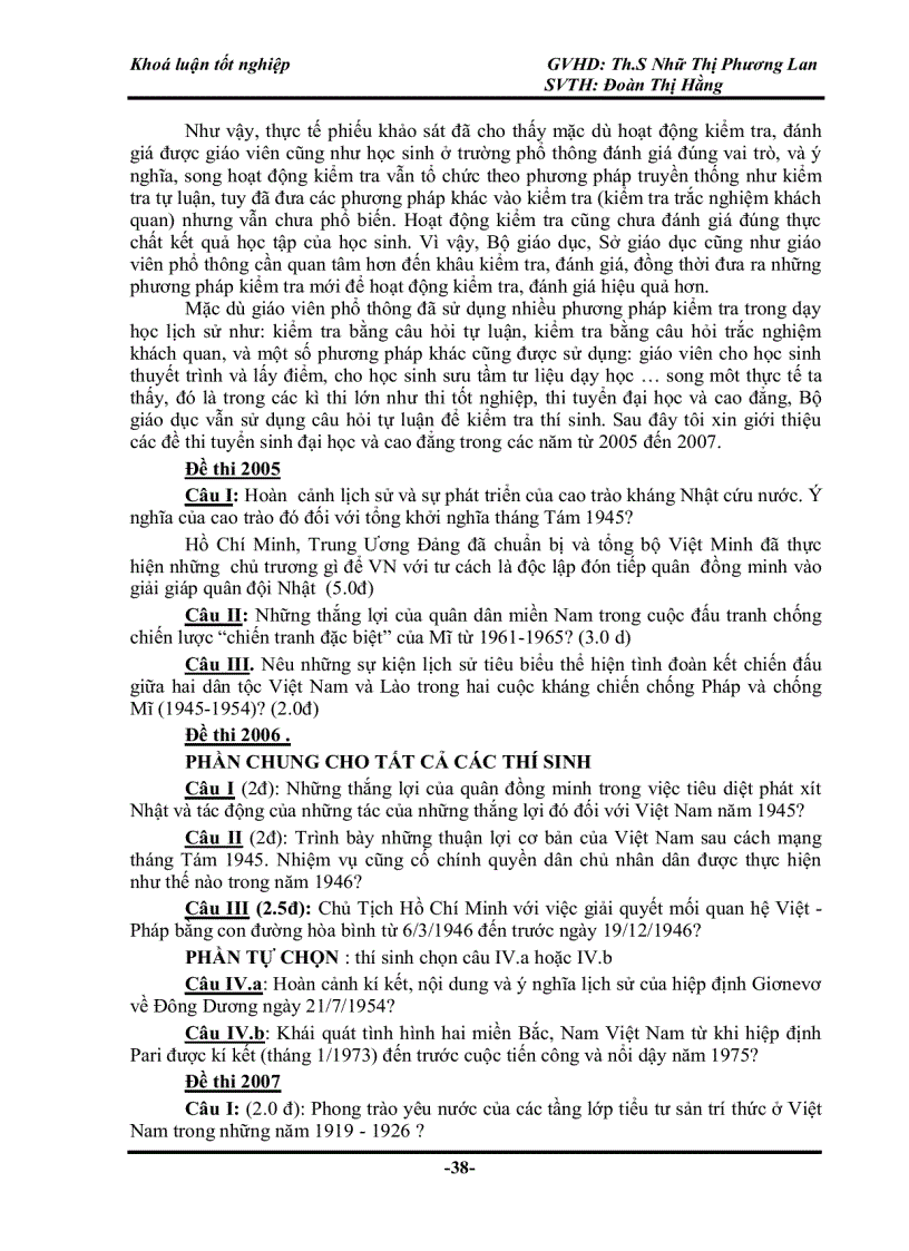 image for page Biên soạn và sử dụng hệ thống câu trắc nghiệm khách quan môn lịch sử nhằm góp phần nâng cao hiệu quả kiểm tra đánh giá trong dạy học lịch sử ở trường phổ thông