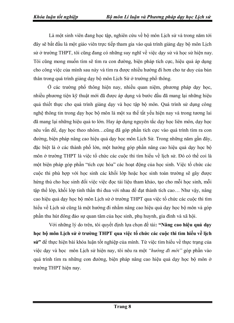 image for page Nâng cao hiệu quả dạy học bộ môn Lịch sử ở trường THPT qua việc tổ chức các cuộc thi tìm hiểu về lịch sử