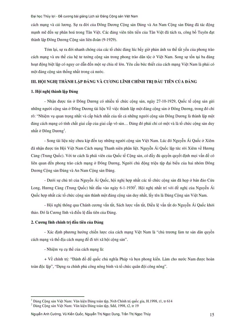 image for page Bài giảng lịch sử đảng cộng sản việt nam