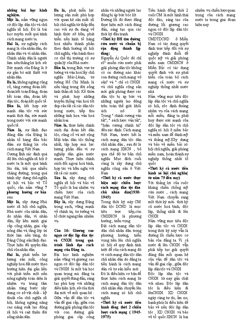 image for page Các câu hỏi trọng tâm kềm theo đáp án môn lịch sử đảng