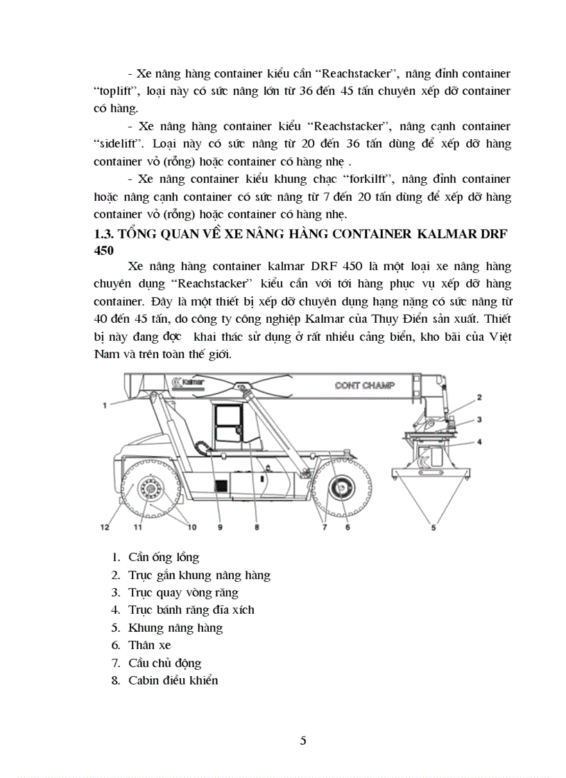 Phân tích hệ thống điều khiển xe cẩu container kalmar