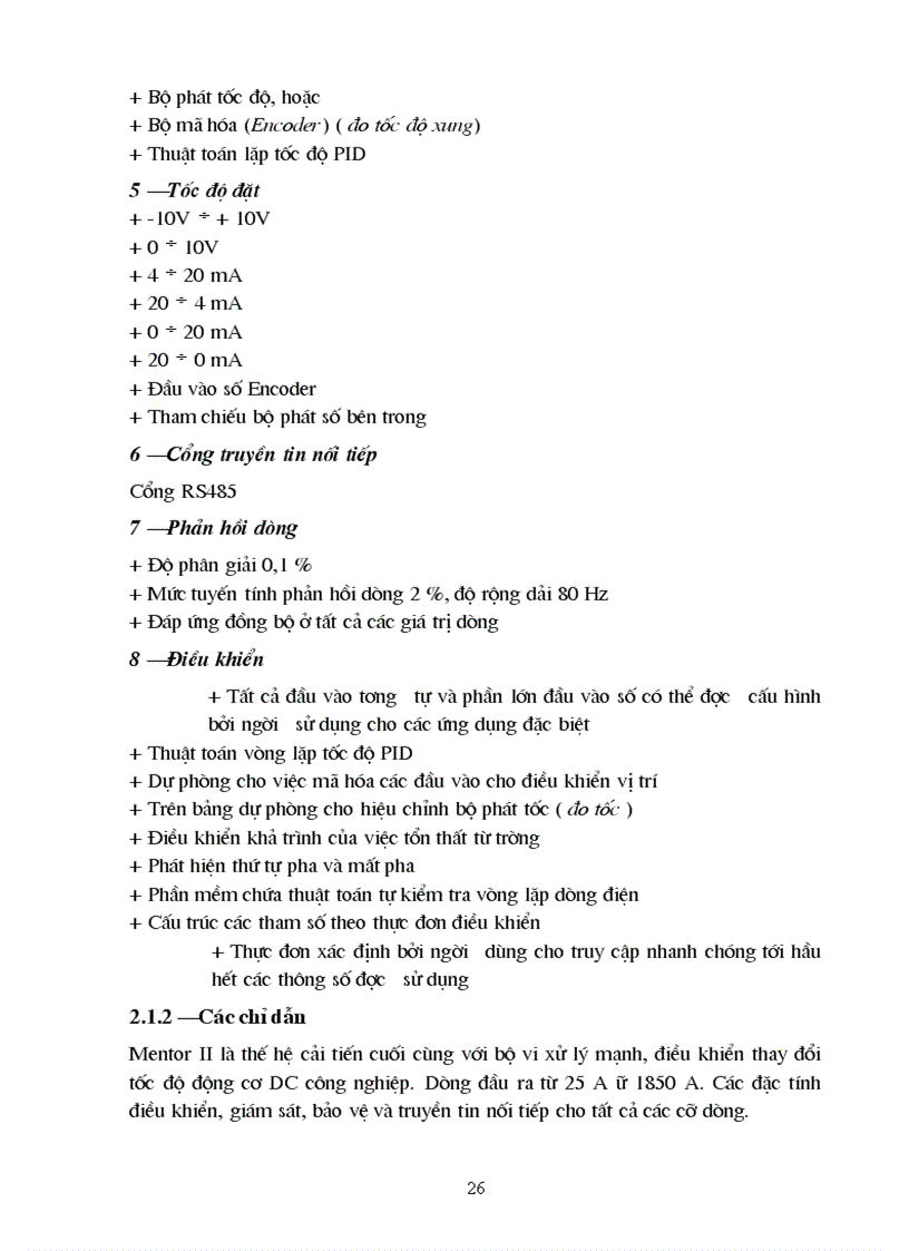 image for page Phân tích một số hệ truyền động điện một chiều ứng dụng trong công nghiệp Đi sâu nghiên cứu xác định vùng điều chỉnh hệ số P I D của các bộ điều khiển