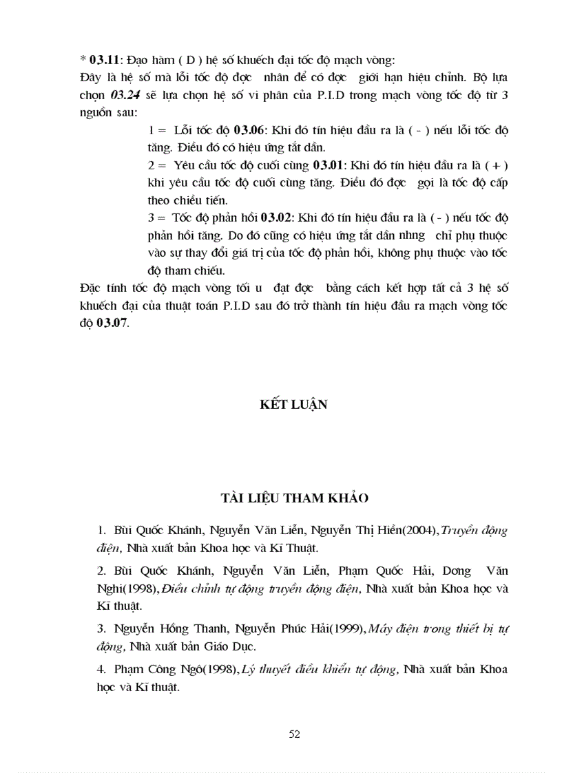 image for page Phân tích một số hệ truyền động điện một chiều ứng dụng trong công nghiệp Đi sâu nghiên cứu xác định vùng điều chỉnh hệ số P I D của các bộ điều khiển