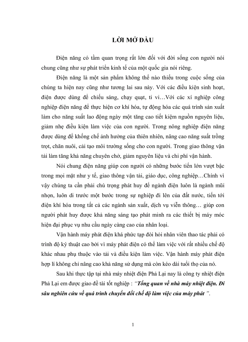 image for page Tổng quan về nhà máy nhiệt điện Đi sâu nghiên cứu về quá trình chuyển đổi chế độ làm việc của máy phát