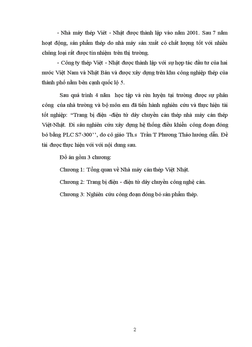 image for page Trang bị điện điện tử dây chuyền cán thép nhà máy cán thép Việt Nhật Đi sâu nghiên cứu xây dựng hệ thống điều khiển công đoạn đóng bó bằng PLC S7 300